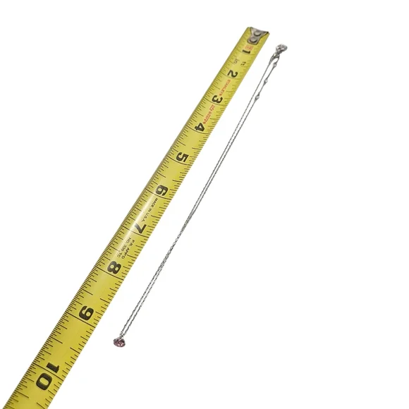 Swarovski Solitaire Pink Crystal Necklace – Silver Tone - Picture 4 of 4